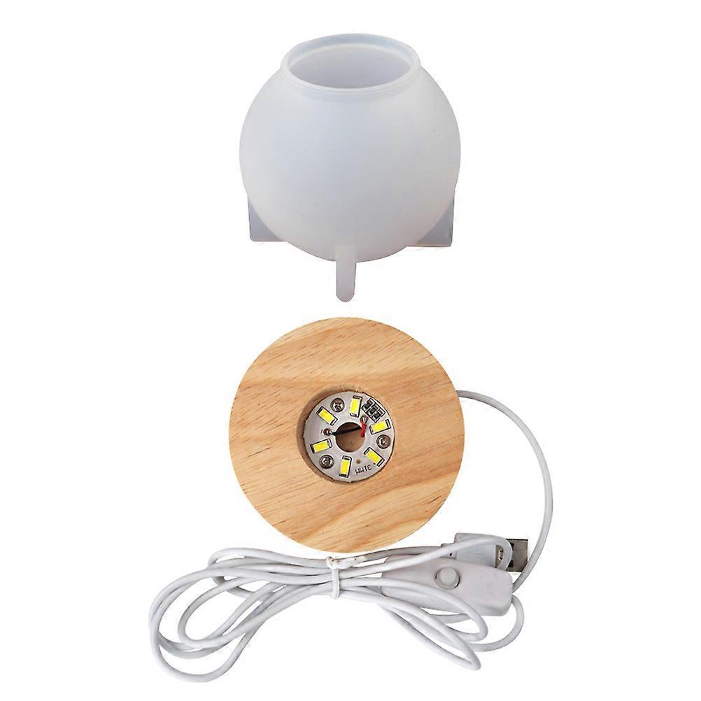 Stylish DIY Ball Lamp Mold Set with LED Light Base for Unique Handmade Table Decorations