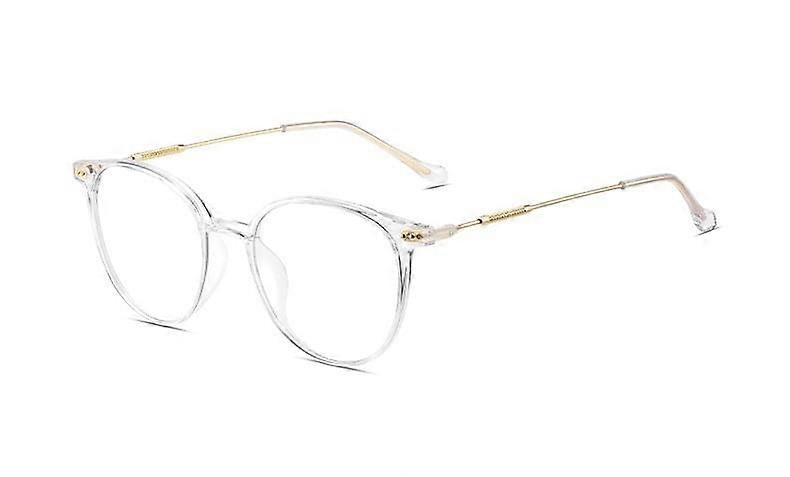 Round Retro Reading Glasses Unisex Vintage Wire Frame Blue Light Blocking Computer Eyewear +0.00 Diopter Clear Lens