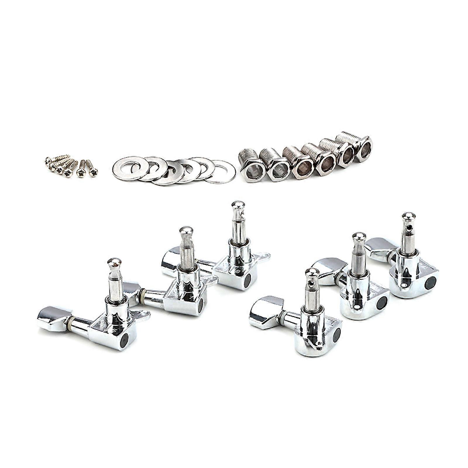 Guitar Machine Head Replacement Parts for Electric Guitar 3R3L Guitar Locking Tuning Key Pegs Guitar Lock String Tuners Multicolor