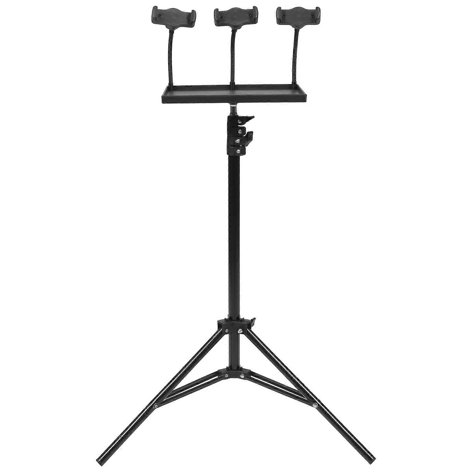 Black Multi-functional Projector Stand with Tray and Phone Holder for Photography Use Adjustable