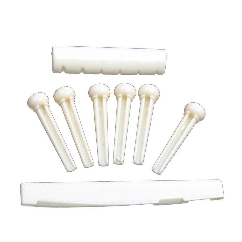 Guitar Bridge Parts Set ABS Material White Durable and Lightweight Convenient for Guitar Use 5 Pack