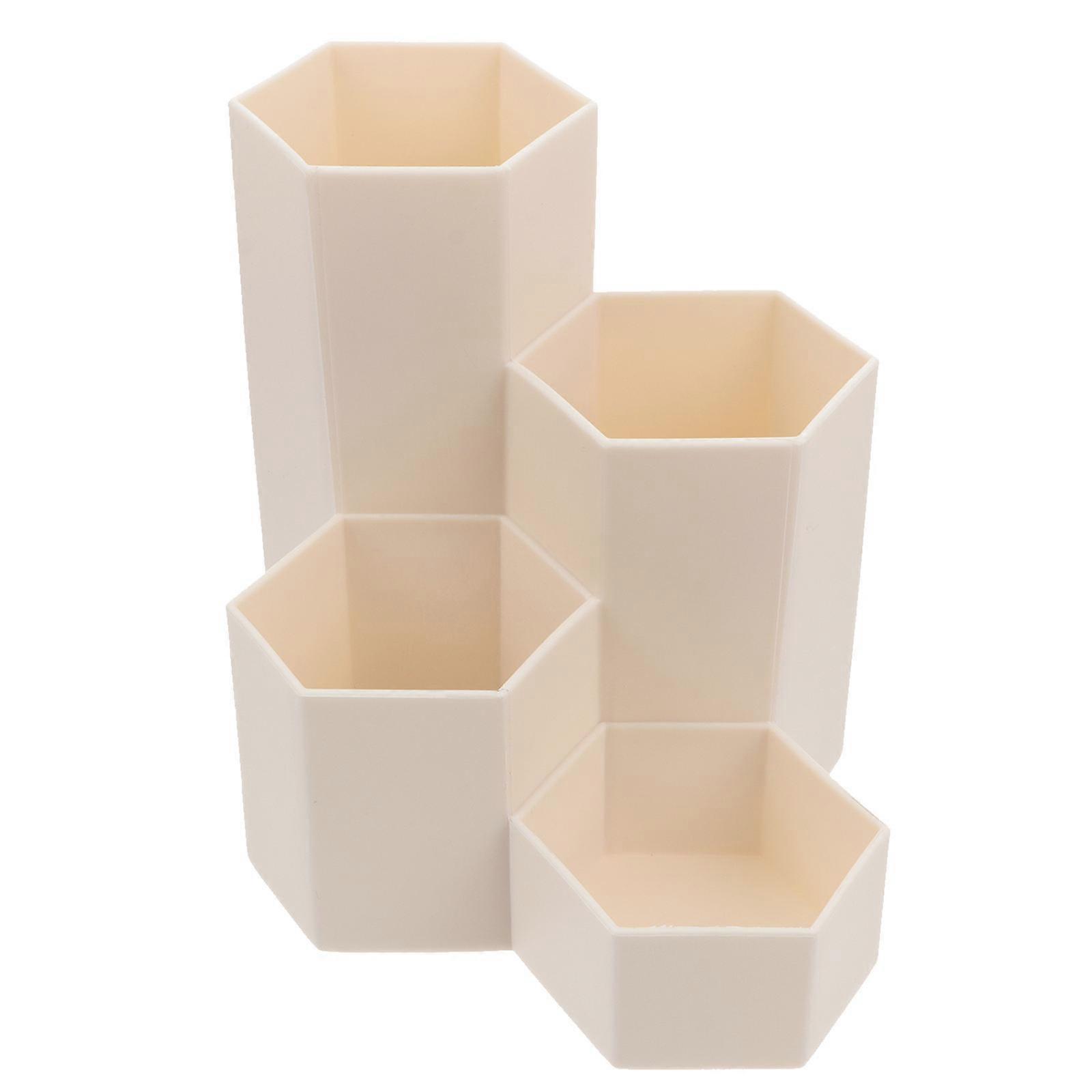 1pc Desktop Organizer Multifunctional Plastic Cosmetics Holder Hexagon Case Box
