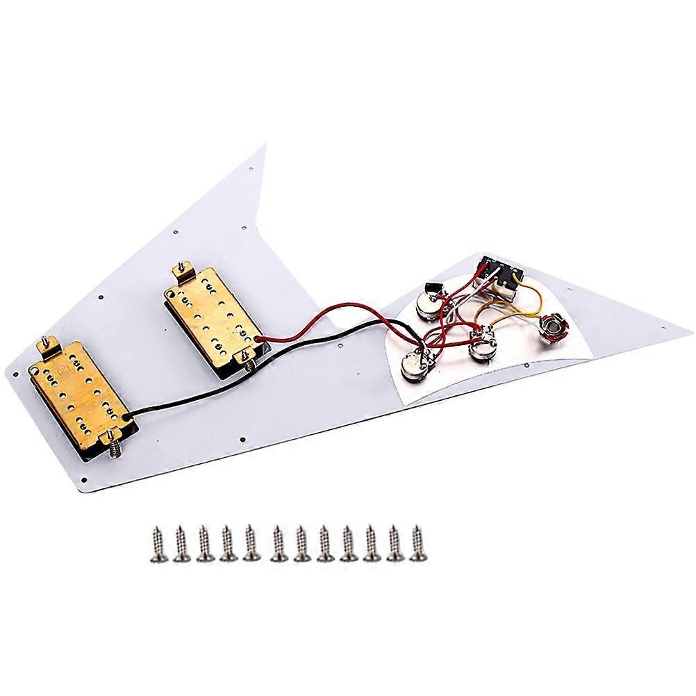 1 Set 3 Ply Electric Guitar Pickguard Scratch Plate for Style Guitar Parts Replacement GPV01 White