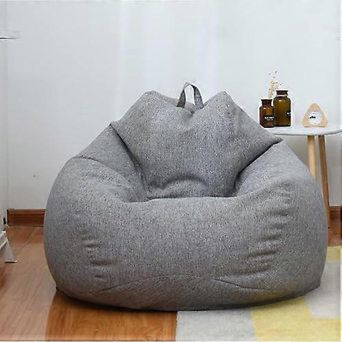 Filled floor cushion cover – Plush toy storage and organizer – Foldable linen chair and sofa cover – Floor seat (without filling) 70x80cm