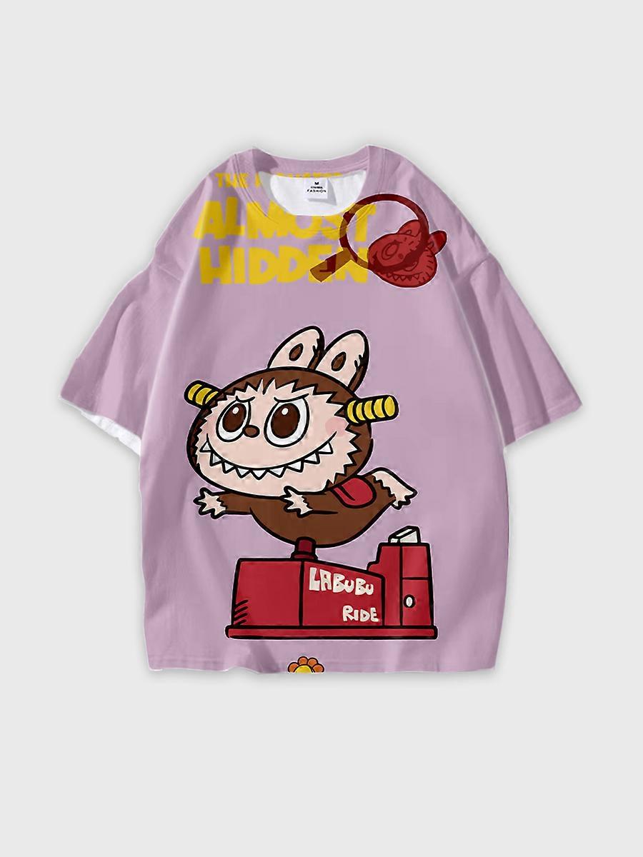 T-shirt round neck Pattern loose short sleeve P1825