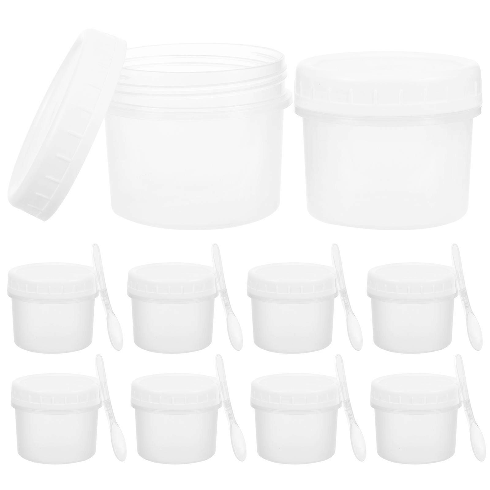 Portable Ice Cream Storage Box with Airtight Lid for Freezer Use Made of Plastic White Color
