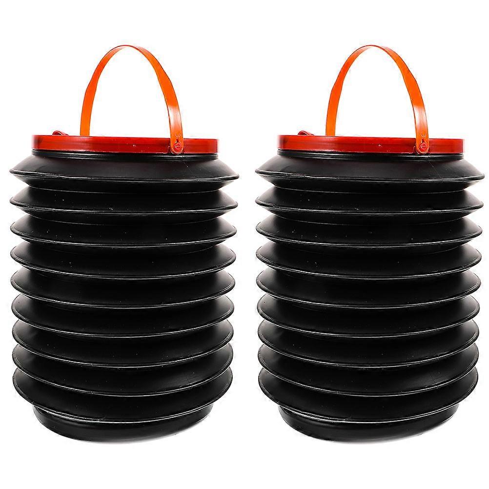 Folding Trash Bin Foldable Trash Bin Beach Trips Black 7.1×7.1×2.6in 2Pcs