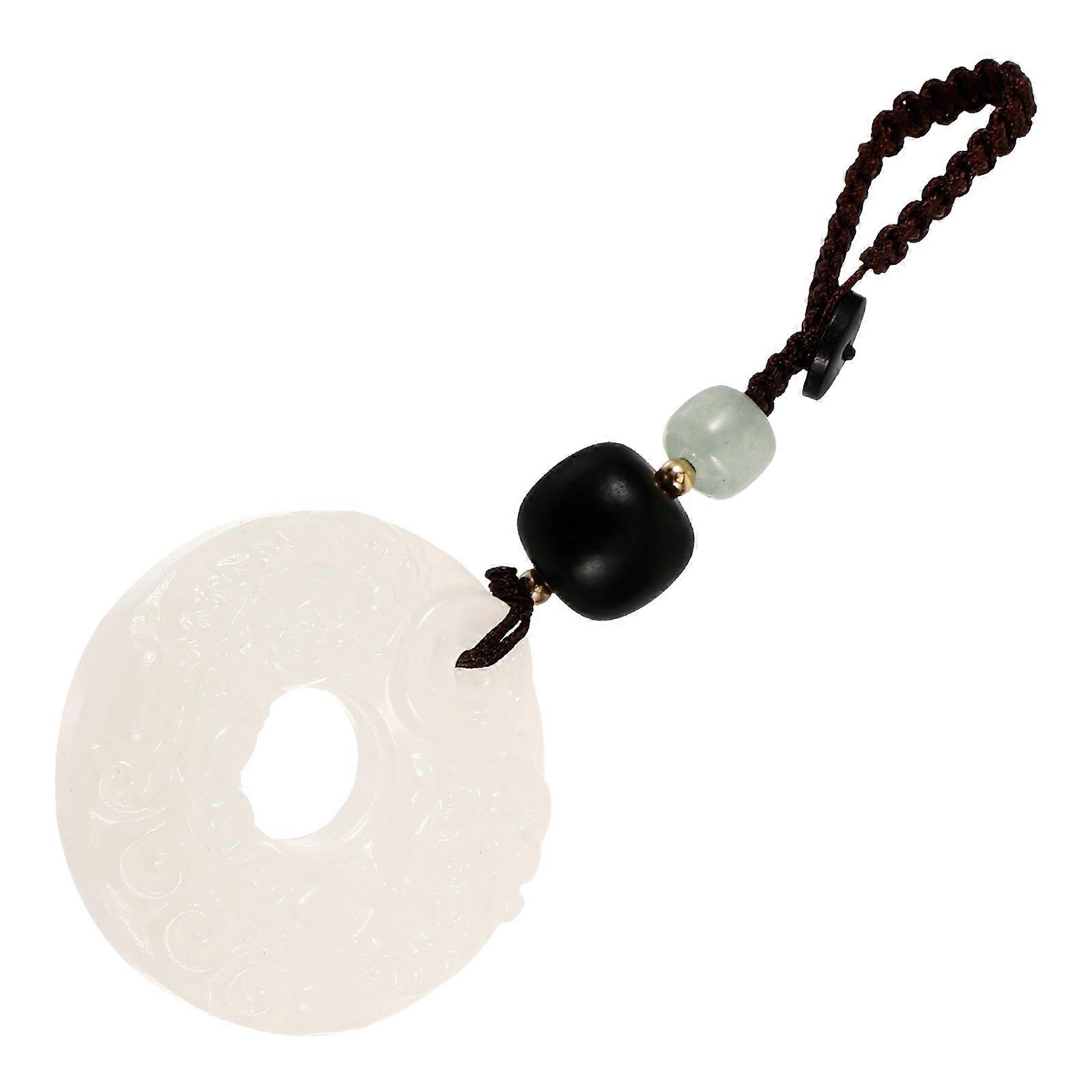 Jade Keychain Charm Pendant   Feng Shui Auspicious Symbol for Keys and Bags, Elegant Craftsmanship and Versatile Design for Unique Gifting and