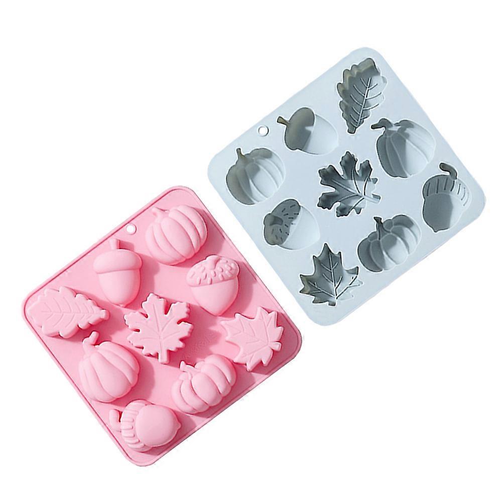Baking Chocolate Mold Silicone Acorn Shape Pink For Ice Cube Making Cake Shop Use 2Pcs