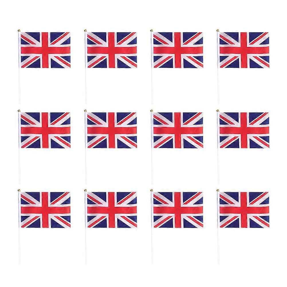12pcs Small British Flags Britain Waving Flags Country Flags UK Hand Flags