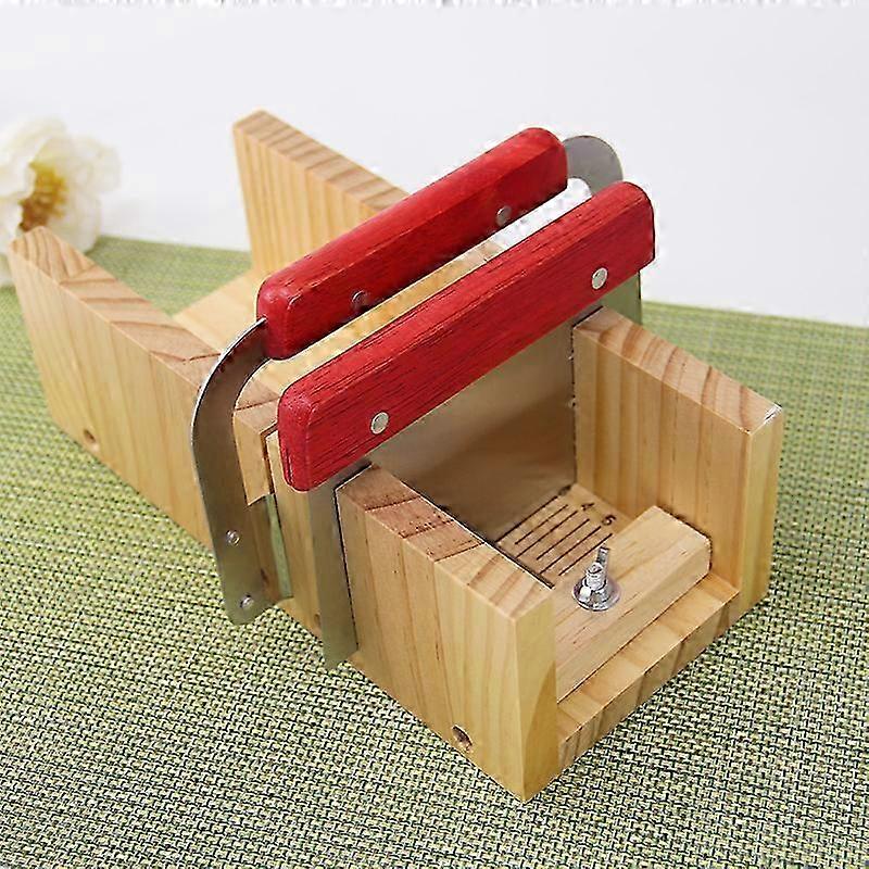 2025 DIY Hand - Made Soap Making Tools Set mit rechteckigem Cutter und Form, für zu Hause (Seifenständer + 2 Messer + rosa Streifenform 3-teiliges Set)