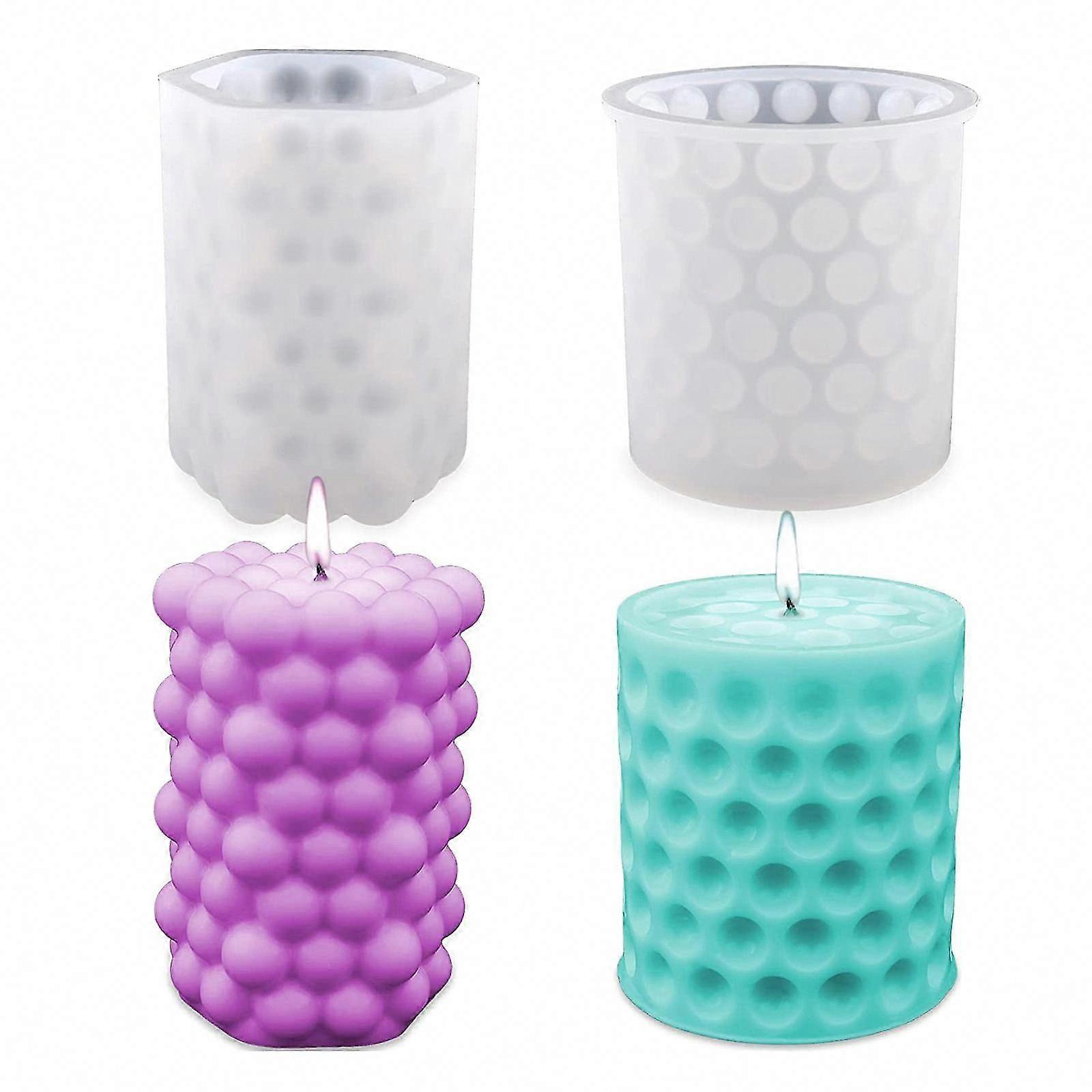 2 Sets DIY Silicone Molds for Candle Making - Reusable Craft Molds