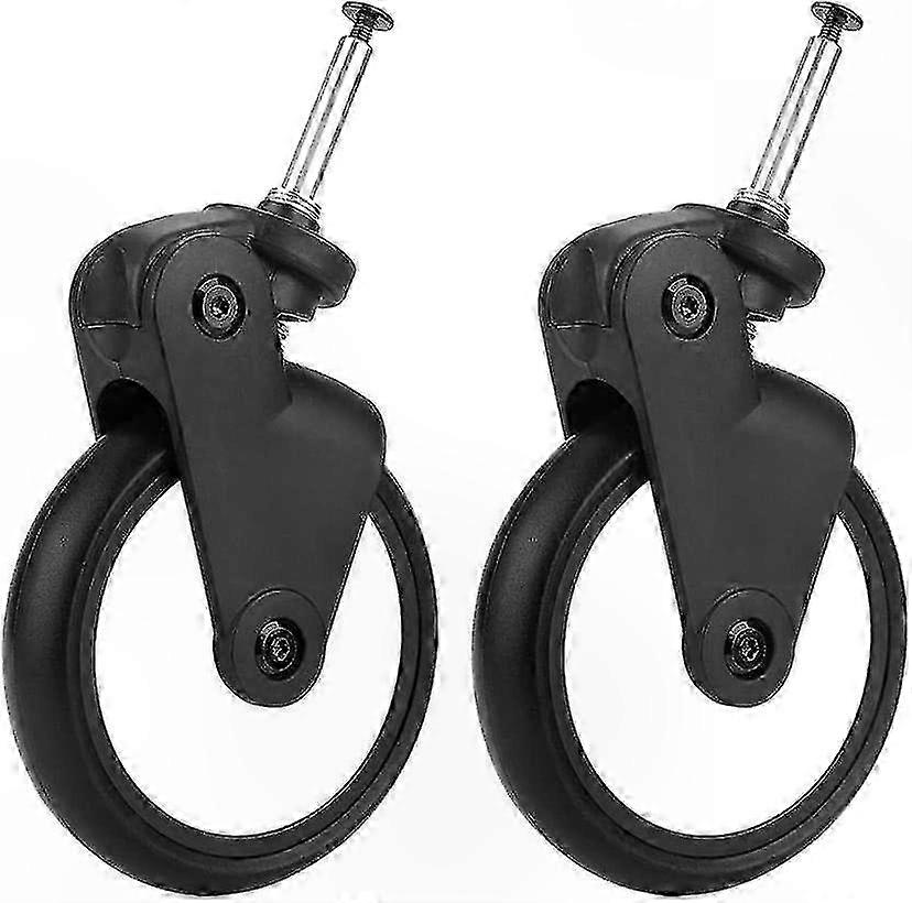 Universal Rubber Replacement Wheels for Baby Strollers, Front Pair, Compatible with Multiple Models