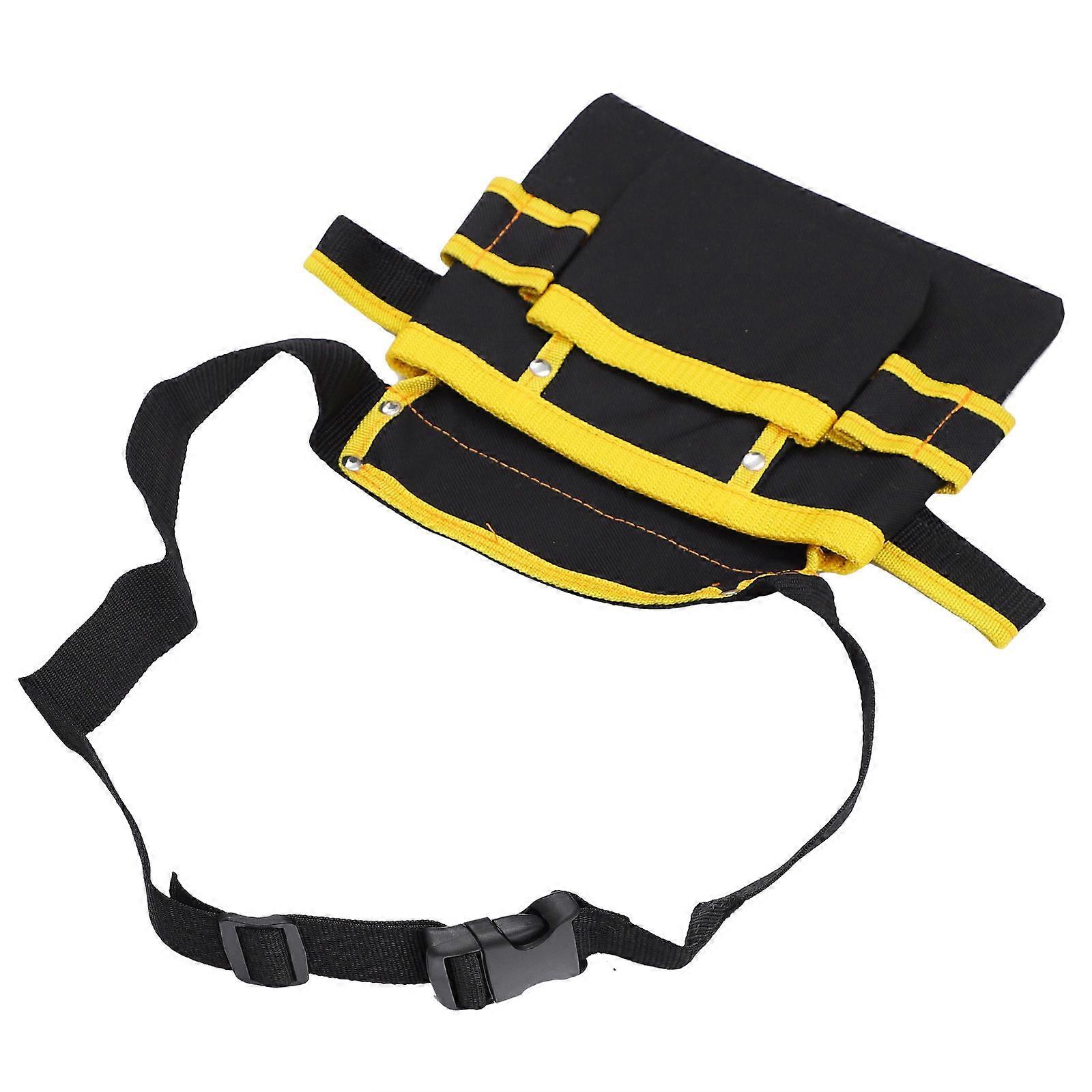 Black Multifunctional Tool Waist Bag for Storage with Multiple Pockets Large Capacity