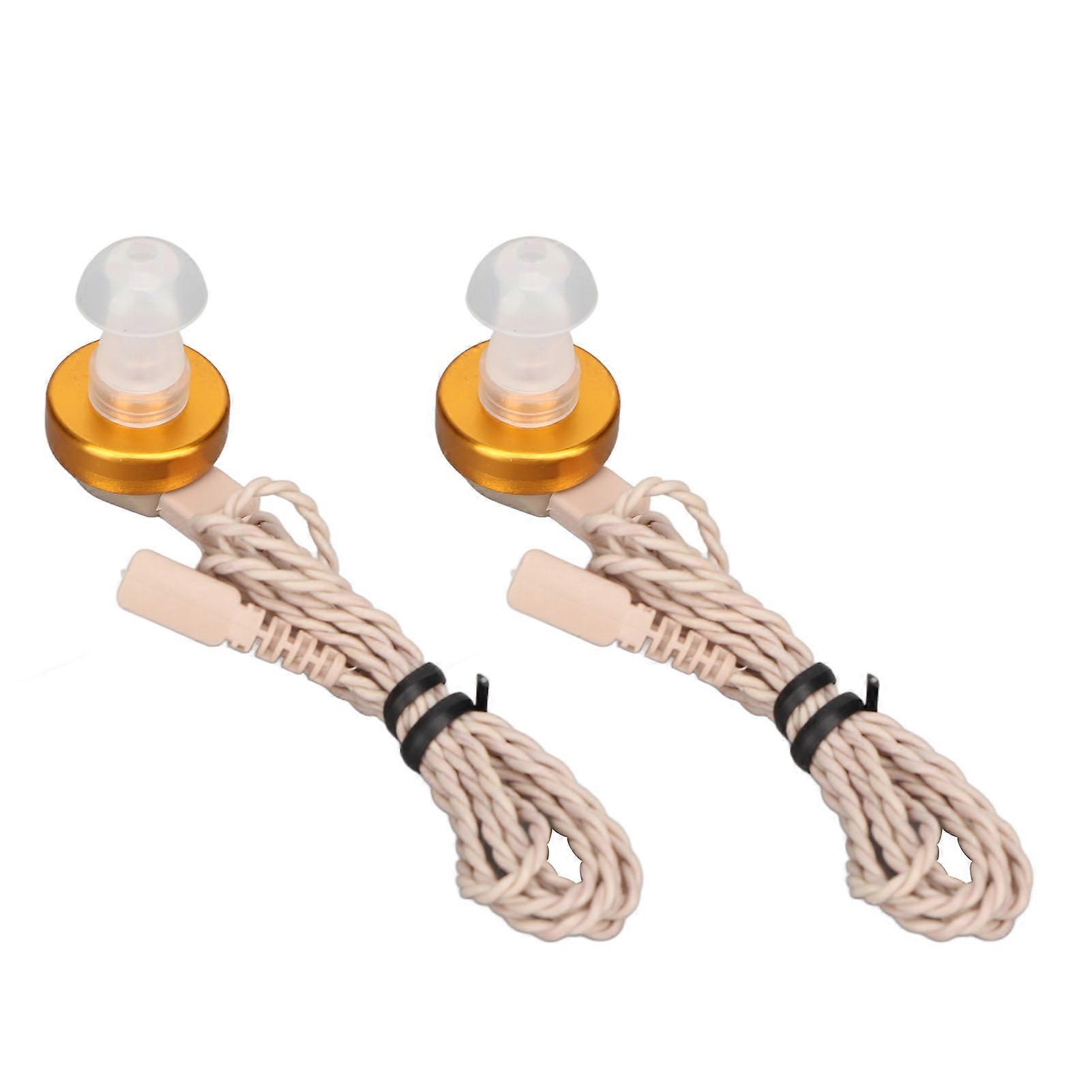 Hearing Device 2 Pin Cable Wire Sound Hearing Device Receiver with Earplug Replacement Accessory Flesh Color 