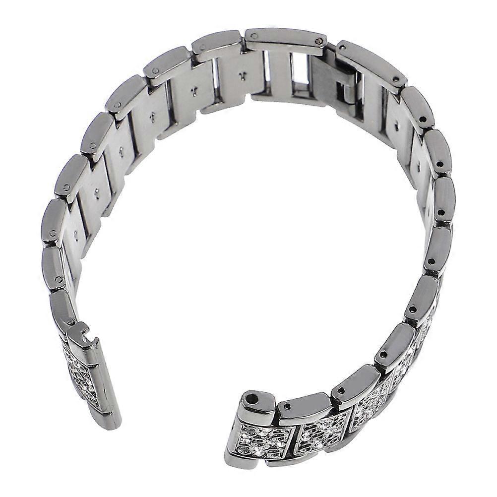 Metal Elastic Watch Strap Slim Strap for Men and Women Daily Use Black 1Pcs
