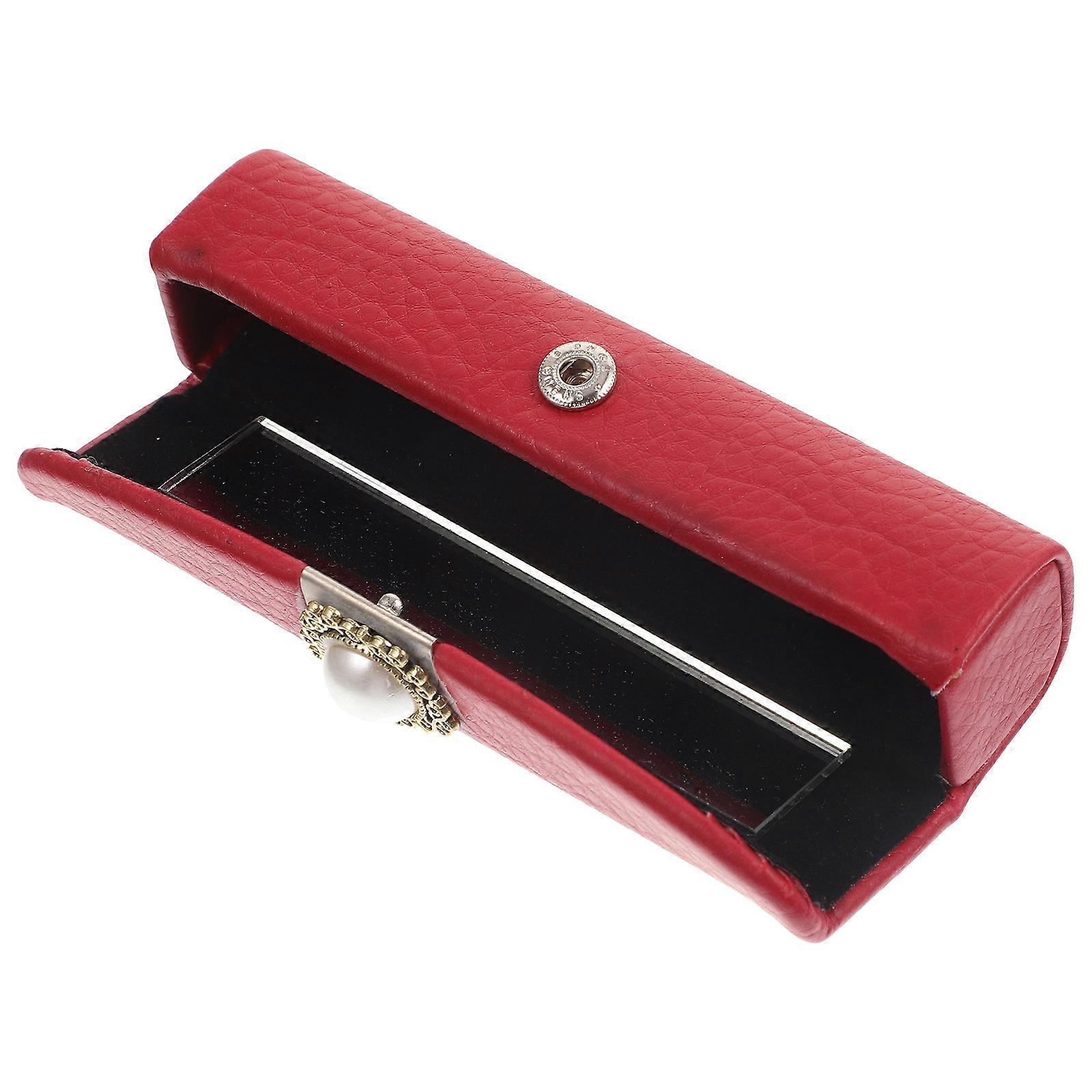 Delicate Lipstick Storage Box With Mirror For Women Valentines Day Gift 1Set
