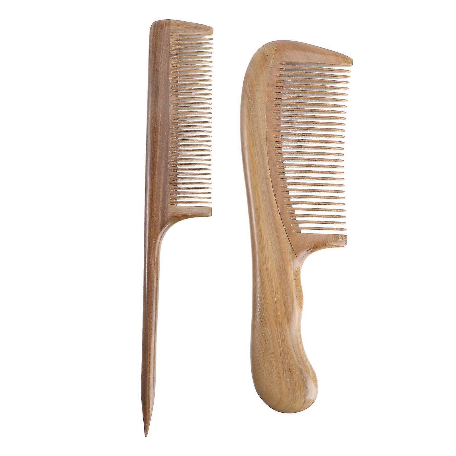Detangling Hairdressing Combs Wide Teeth And Pointed Handle For Men And Women 2Pcs
