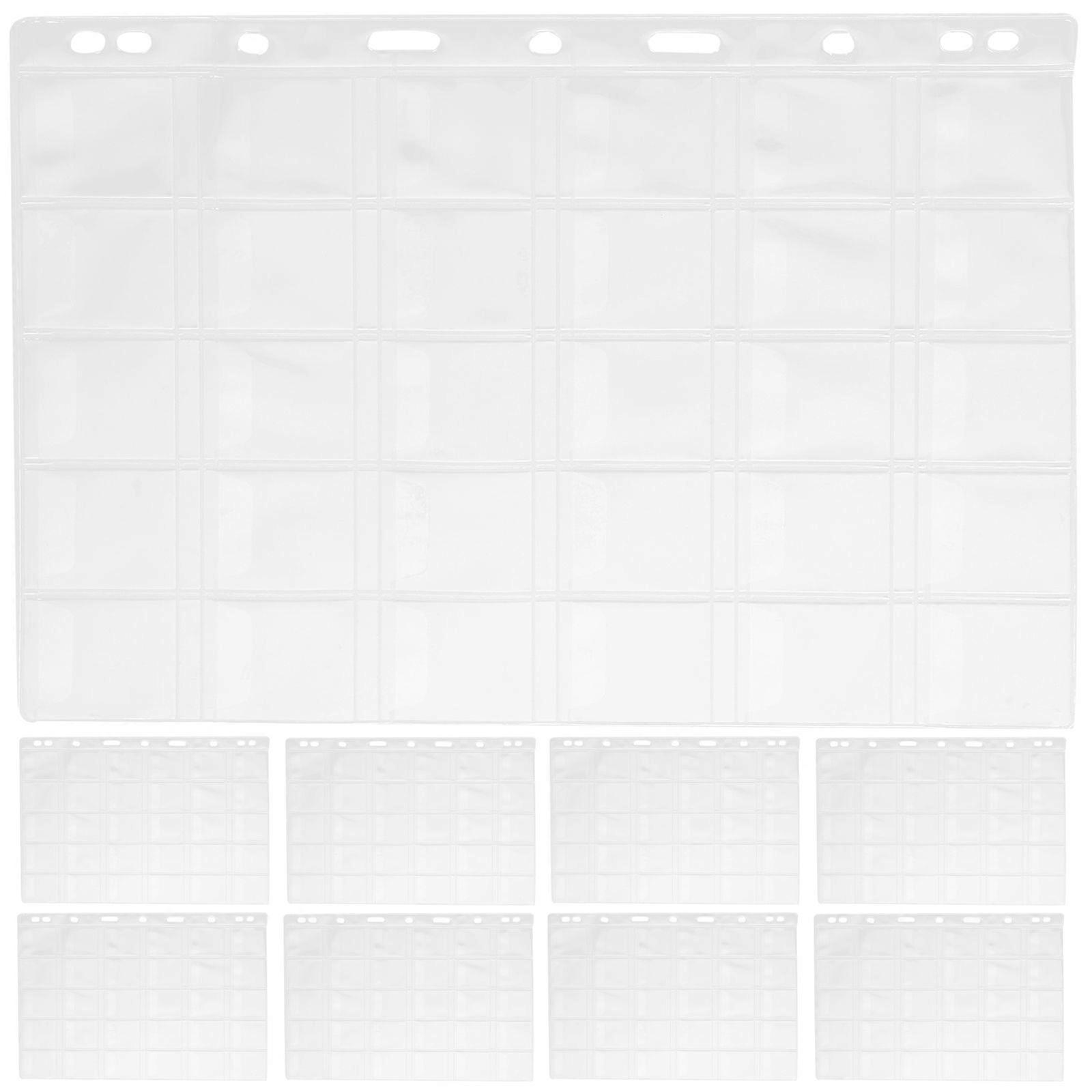 10 Sheets of Coin Collecting Binder Protectors Pockets Plastic Coin Holders Inside Pages