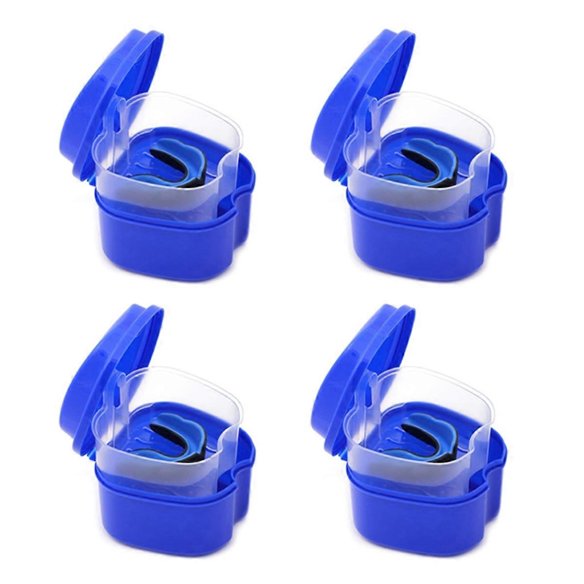 Denture Case, Denture Cup with Strainer, Denture Bath Box False Teeth Storage Box with Basket Net Co