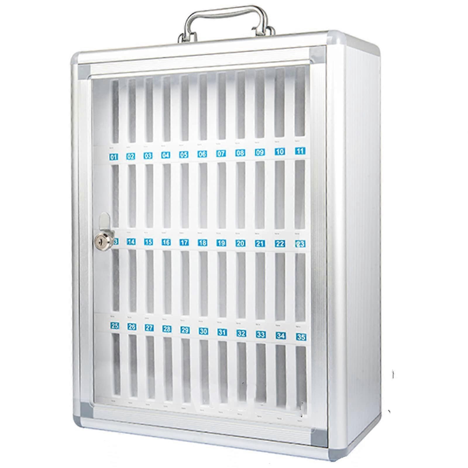 Cell Phone Storage Box Stainless Steel 48 Compartments with Handle
