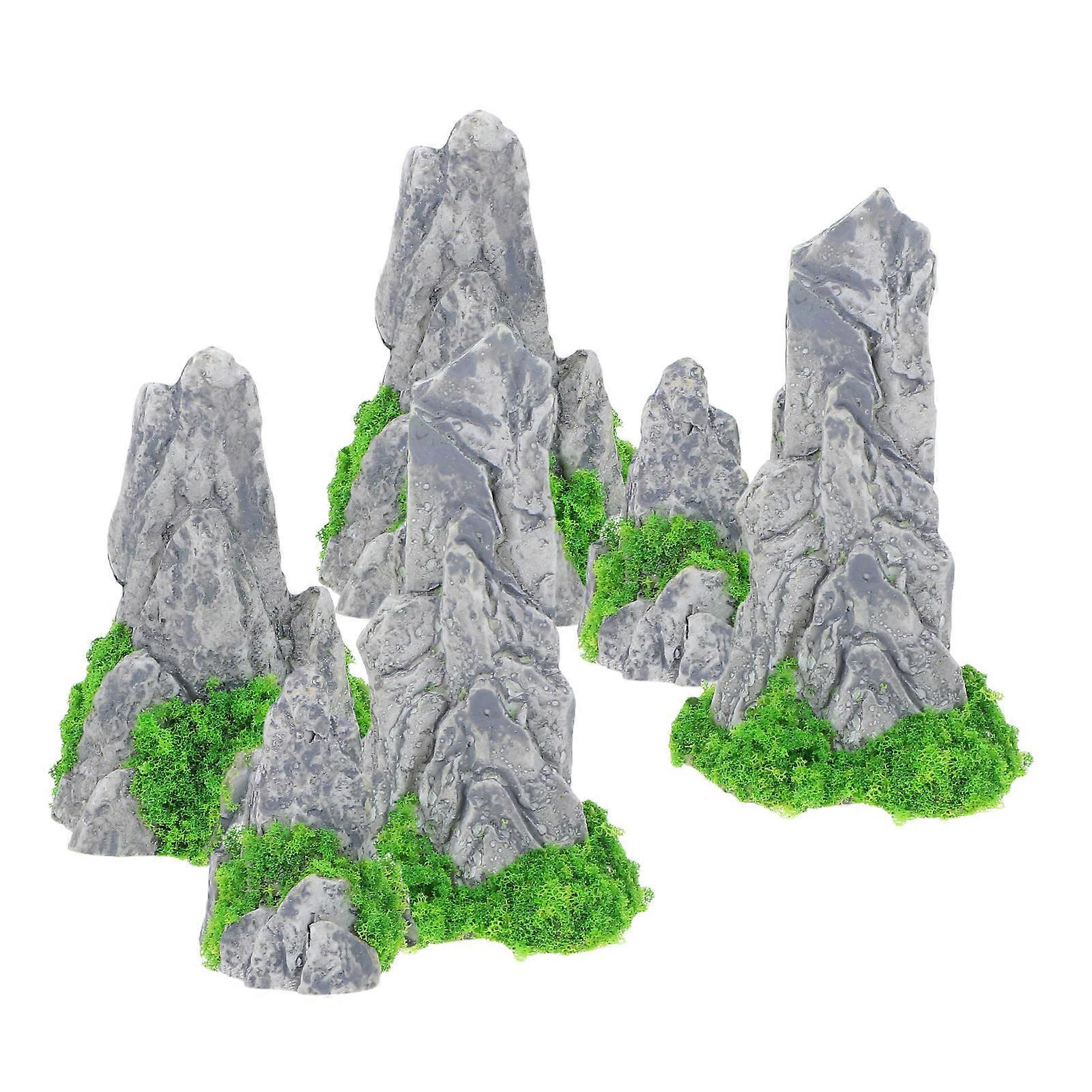Realistic Miniature Landscape Decoration Set of 6 Pieces for Indoor Spaces Multi Resin