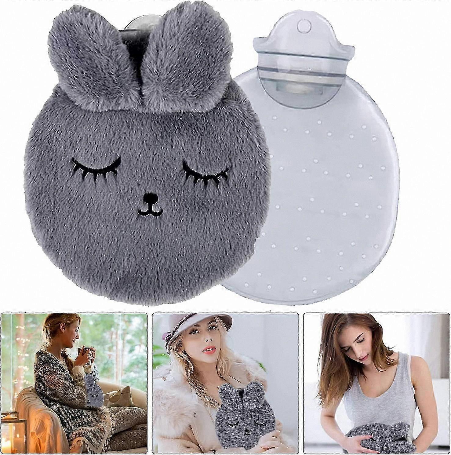 Insulated Hot Water Bottle with Soft Cover, Bed Warmer for Kids and Adults, Portable Hand Warmer, Durable and Safe Heating Solution