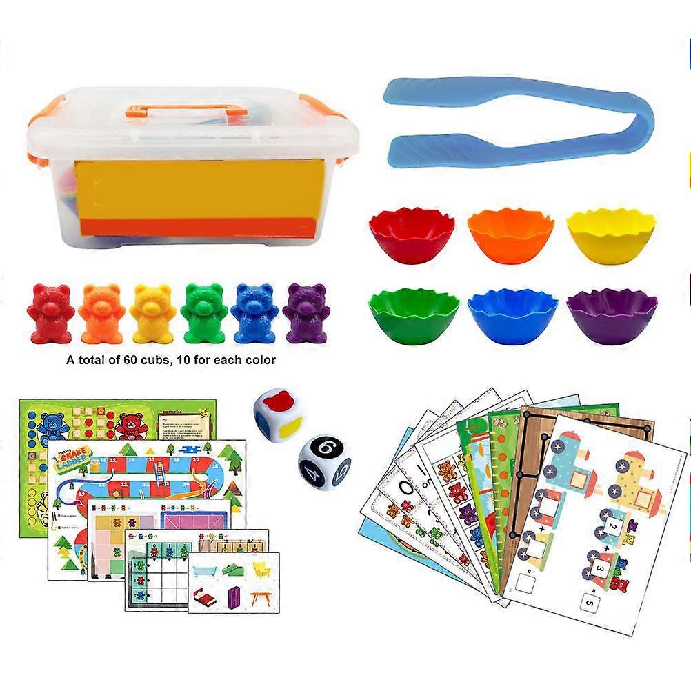 Rainbow Counting Bears and Stacking Cups - Educational Math Toy for Kids