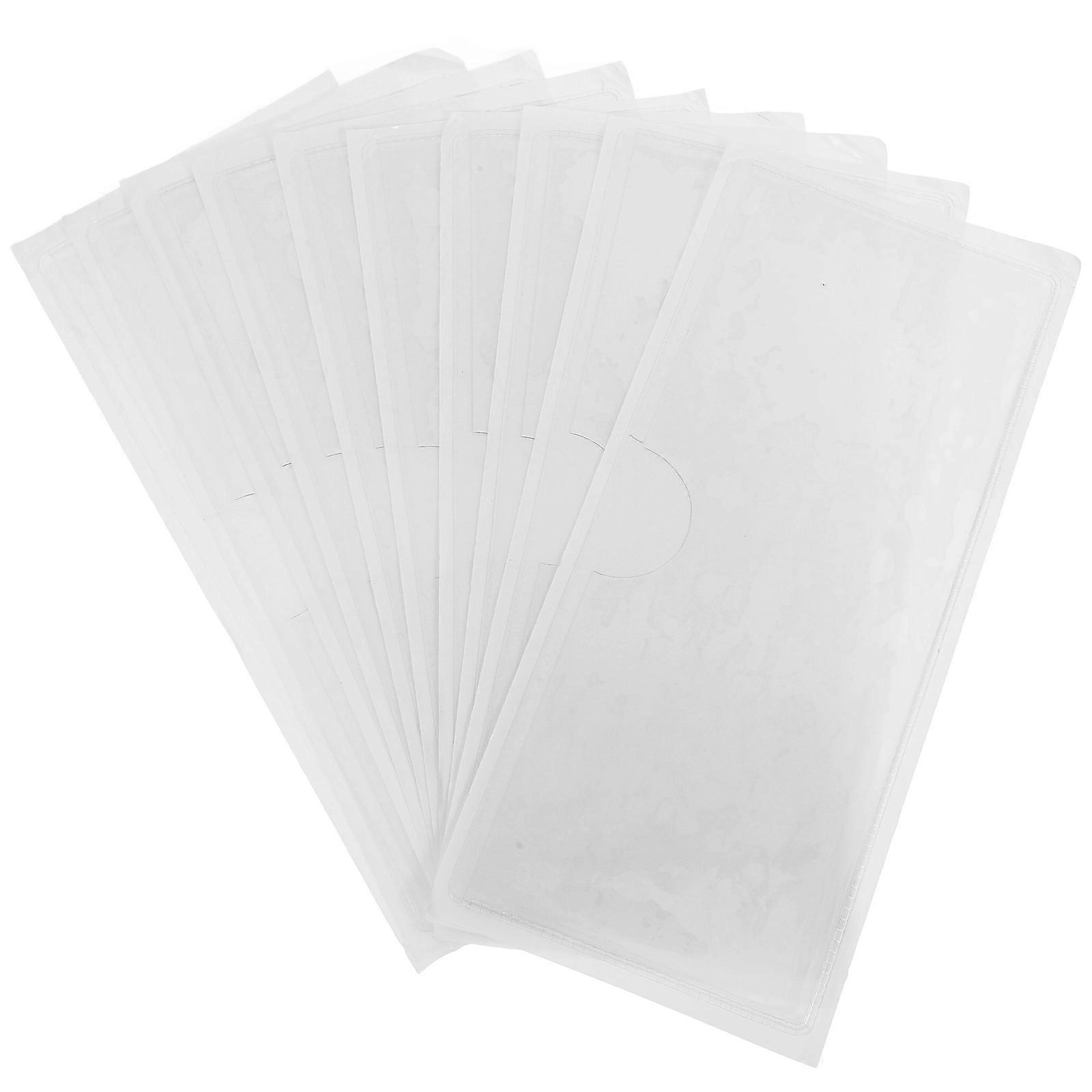 10pcs Self Adhesive Transparent PVC Index Card Sleeves & Ticket Holders for Office & Library Use – Easy Application Business Card Pockets