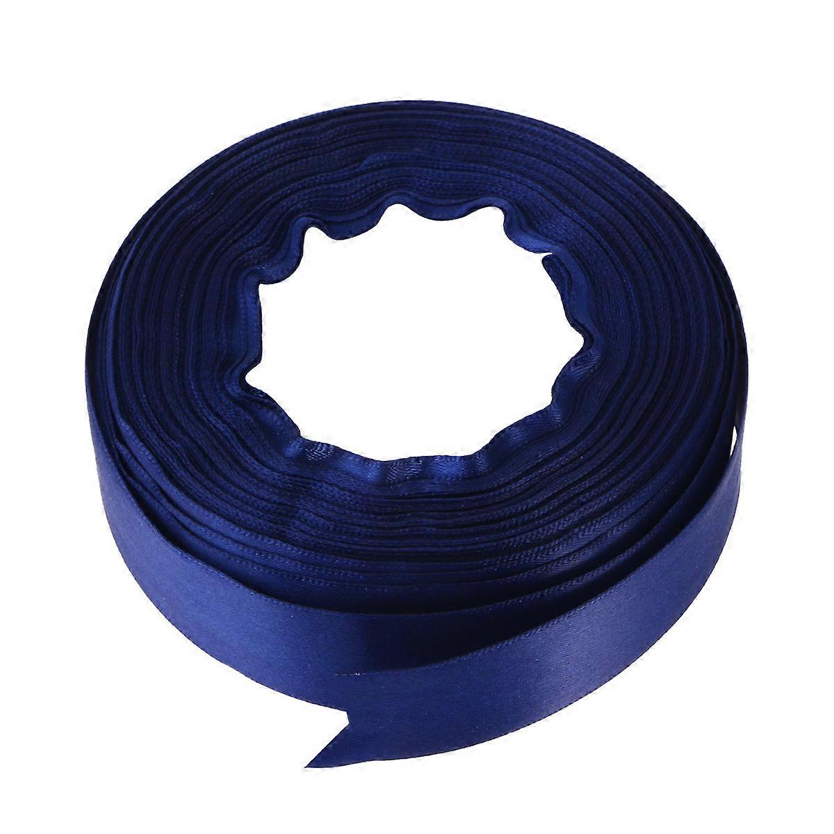 Dark Blue Polyester Wrap Ribbon for Crafts, Hair Bows, Bridal Bouquets, and Wrapping – Easy to Use, No Ironing Required