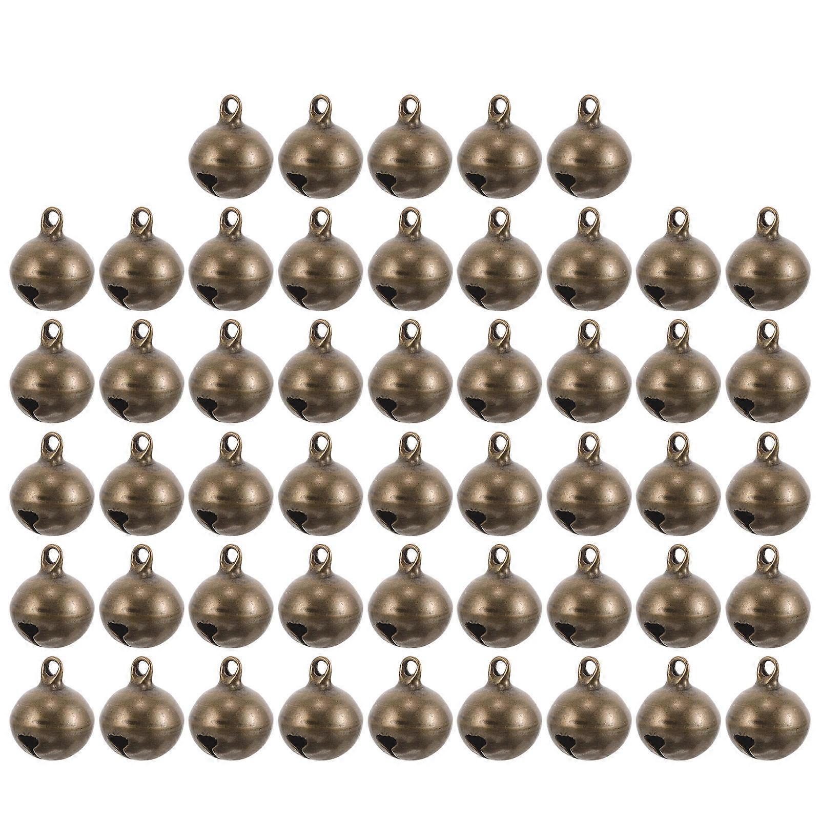 50pcs Vintage Brass Bells for Dog Collar Charms, Small Lightweight Pet Accessories, Metal for DIY Jewelry Making and Festive Decoration