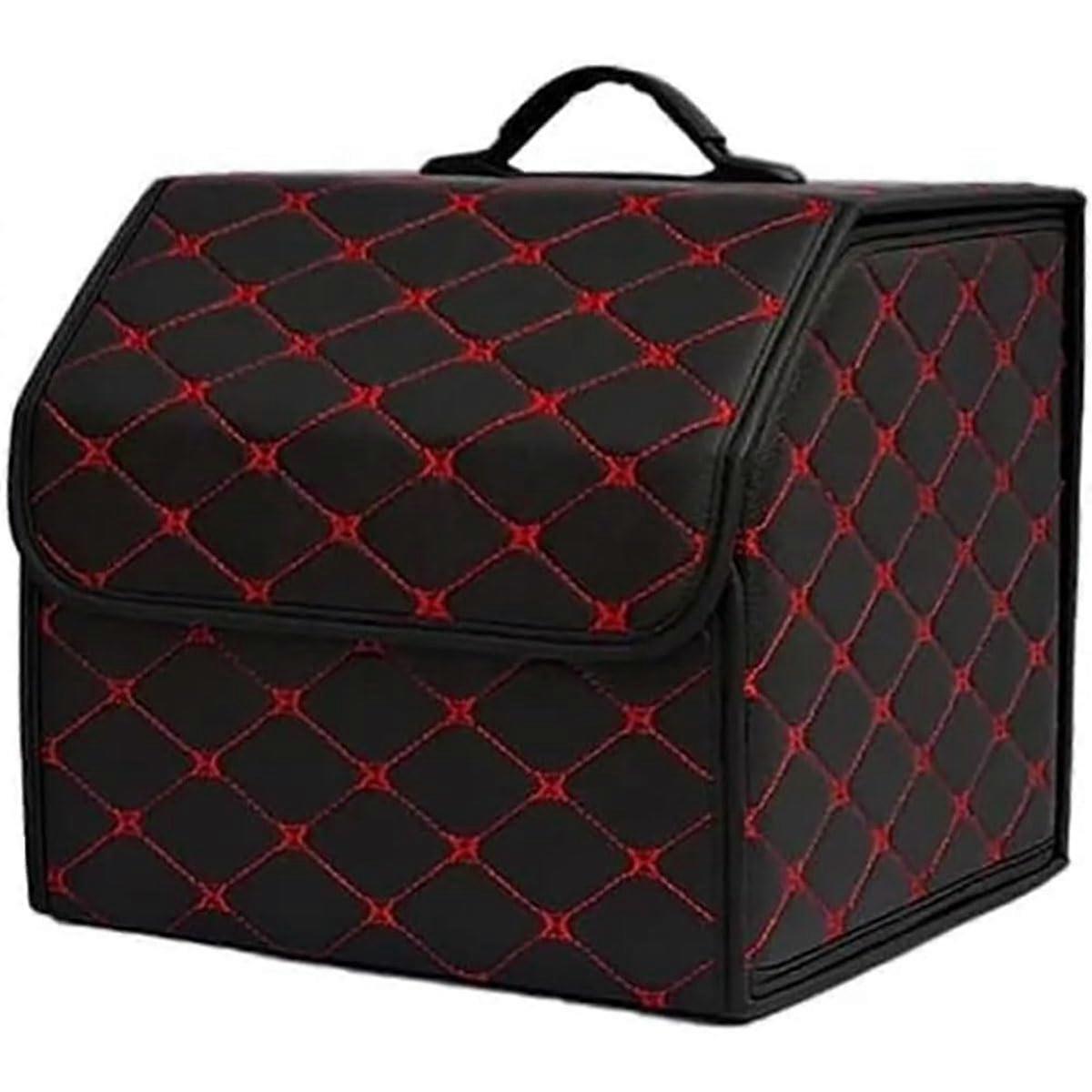Car Leather Boot Organiser for Mercedes EQ EQA EQB EQC EQS, Car Boot Box with Lid and Handles