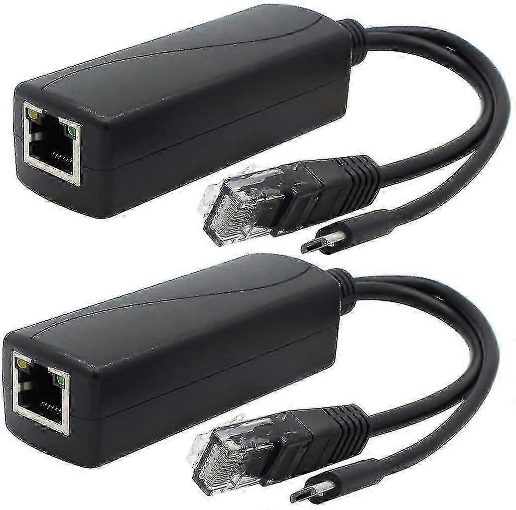 2er-Pack Gigabit Poe Splitter, 48 V bis 5 V 2,4 A Micro-USB-Ethernet-Adapter, funktioniert