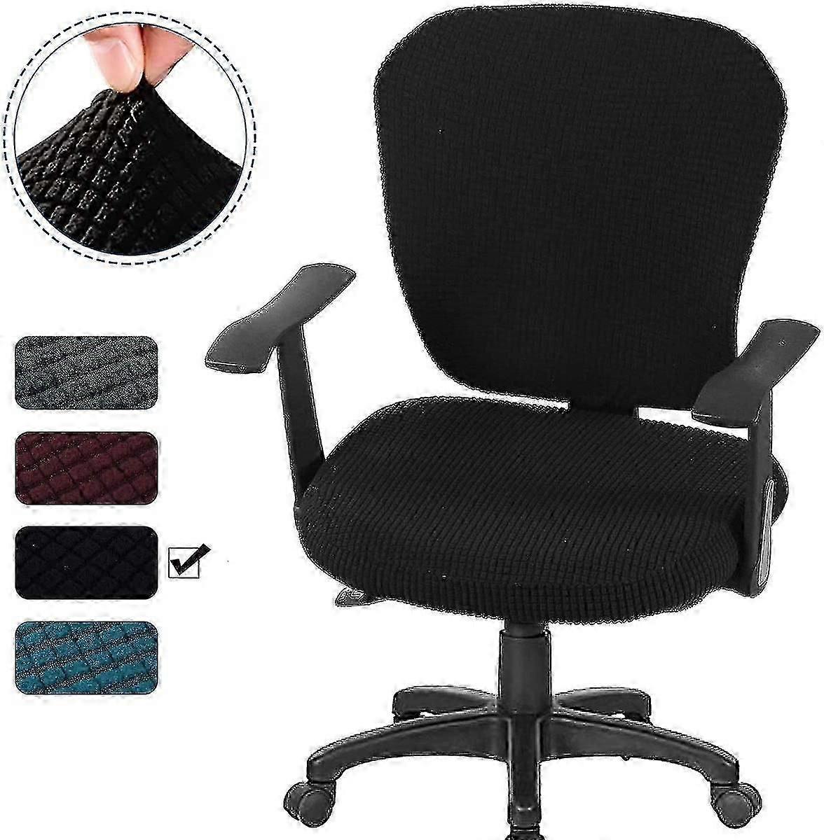 Office chair slipcovers 2-piece set stretchable for computer chairs