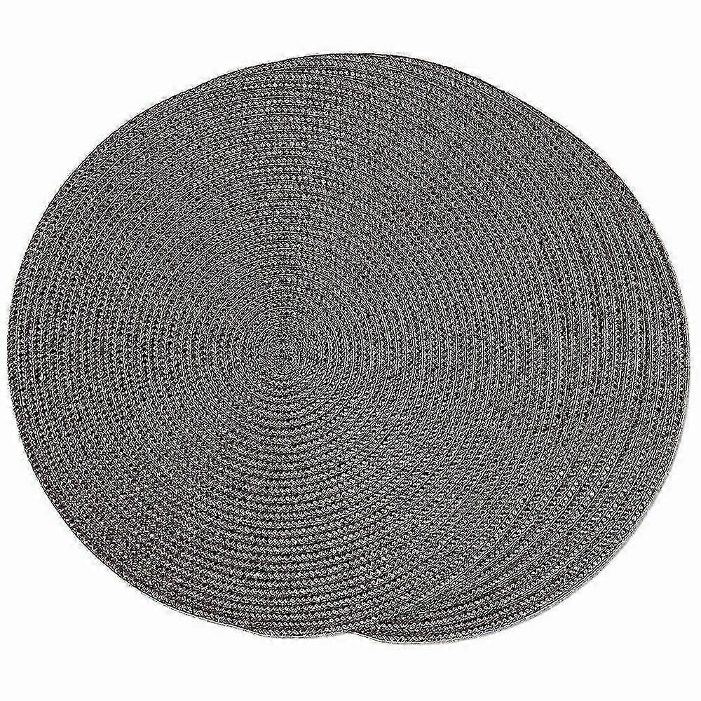 Round Braided Placemats Set of 6 Table Mats for Dining Tables Woven Washable Non-Slip Place mats 15 InchBrown jn