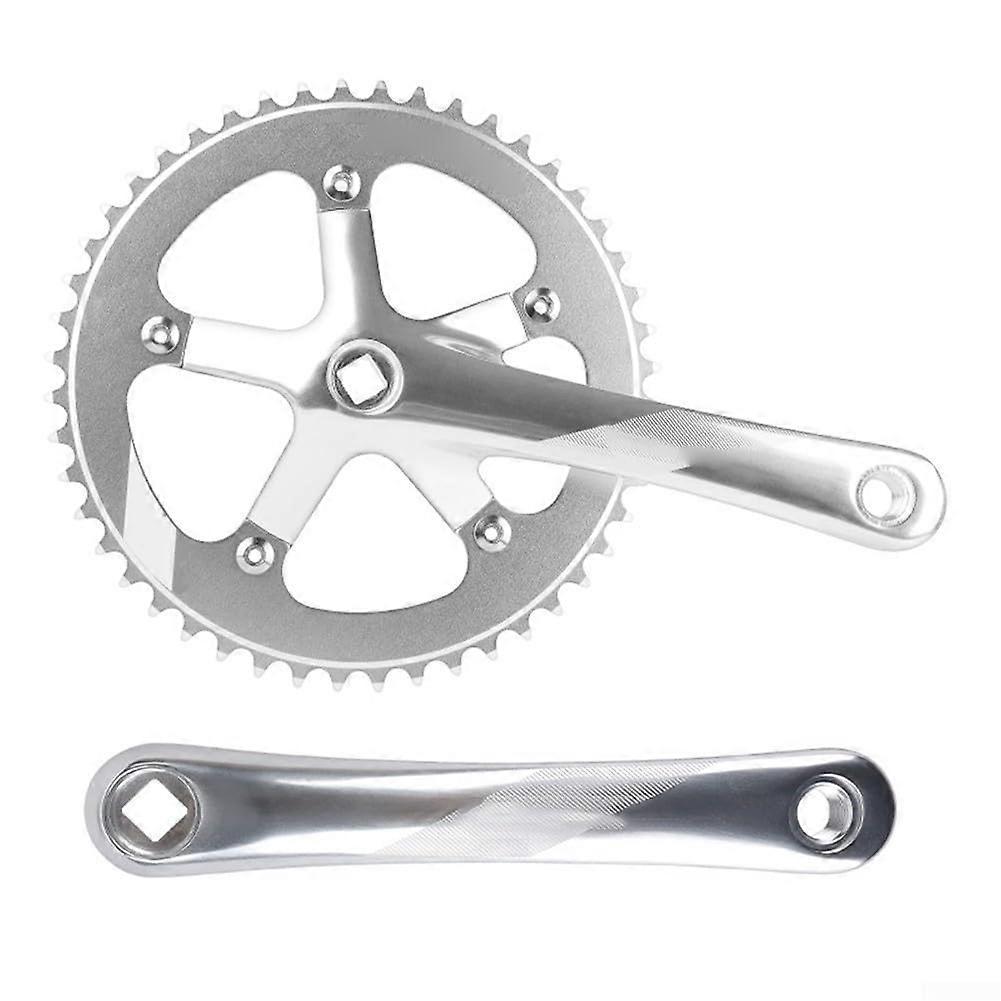 Crankset 130BCD 48T For Fixed Gear Track Bikes, 170mm Crank Length, Silver
