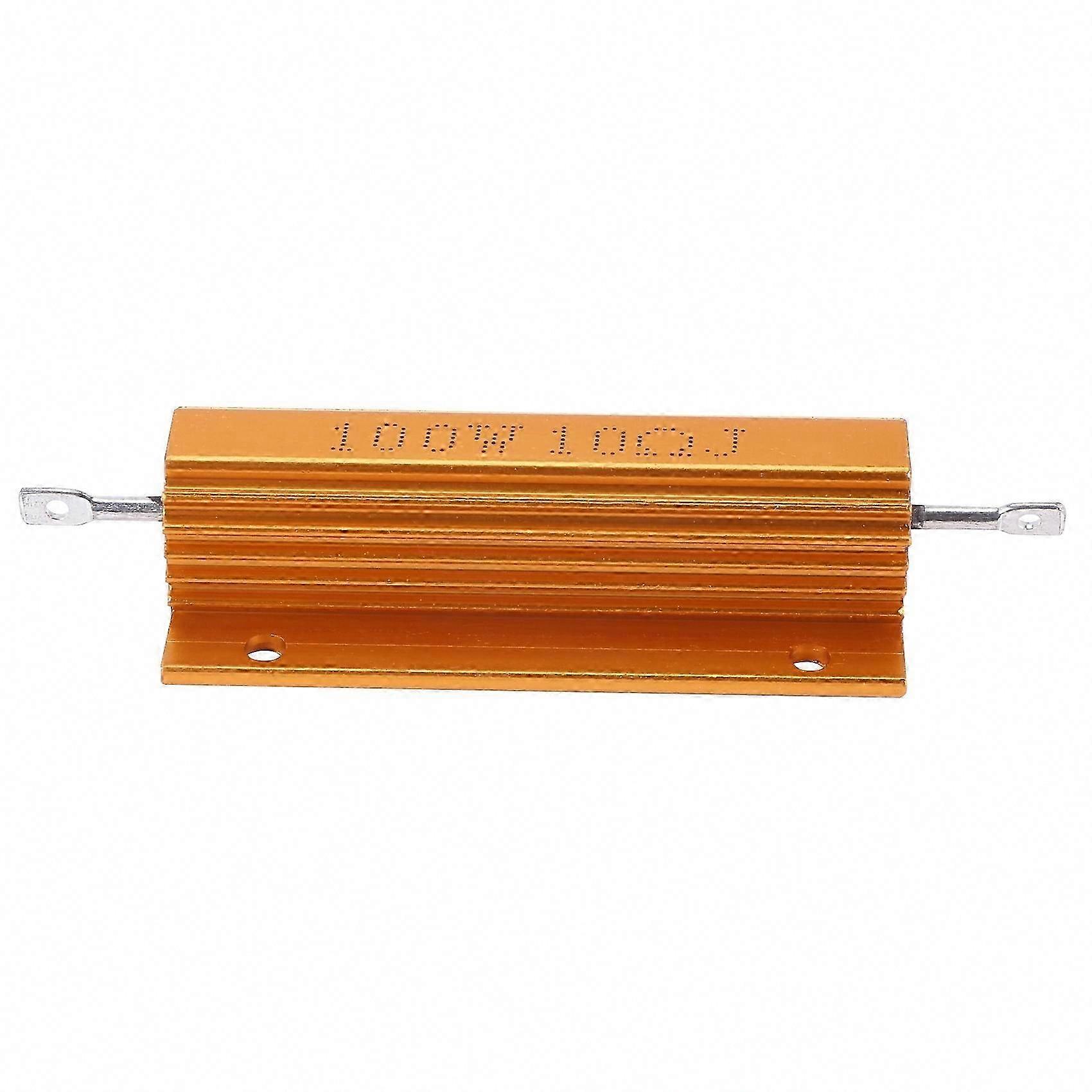 Rezistență de putere îmbrăcată în aluminiu auriu 100W 10 Ohm 10R Rezistență de mare putere