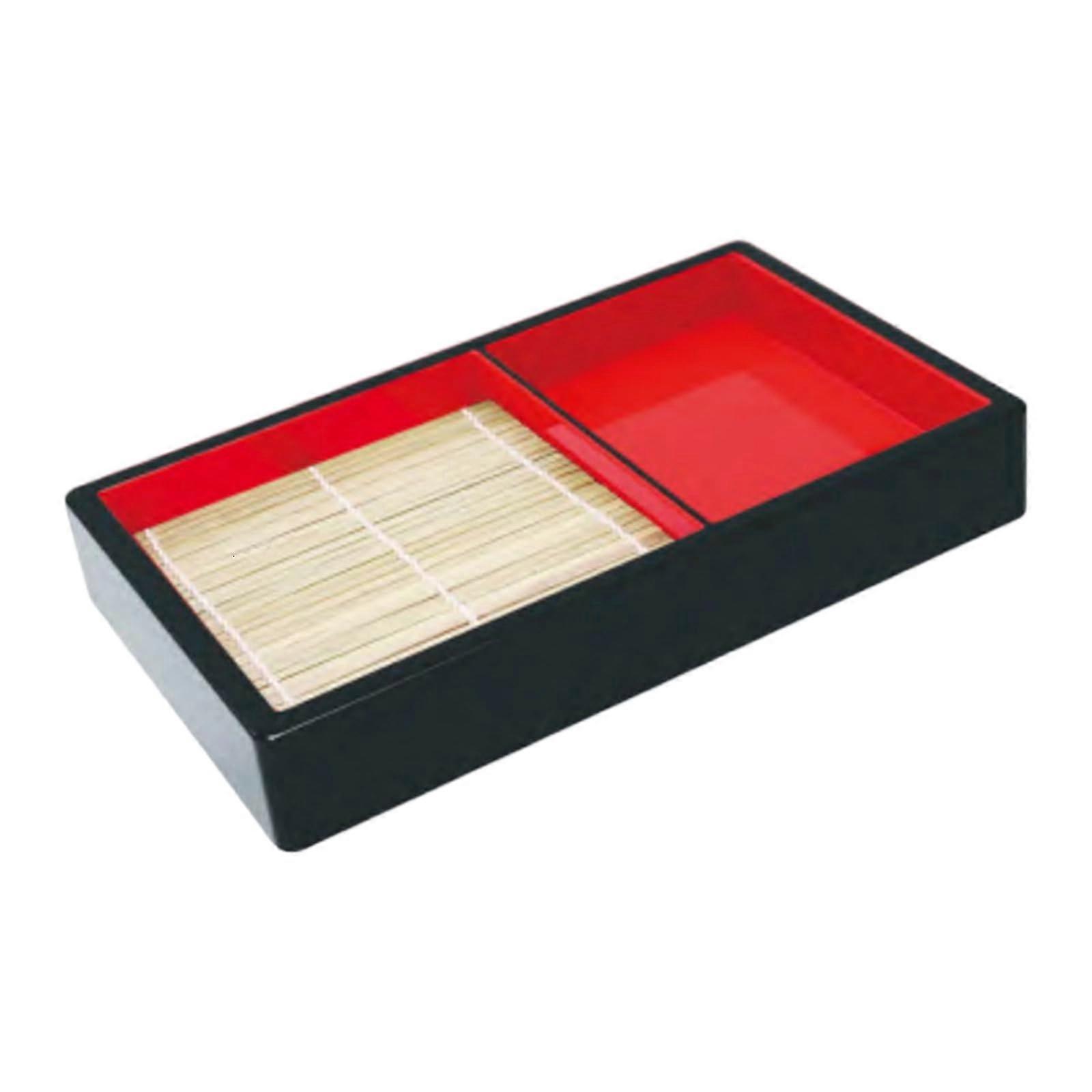 Soba Pasta Plate with Drain Mat, Plastic Appetizer Tray and Sashimi Plate for Kitchen and Dormitories, Model E818