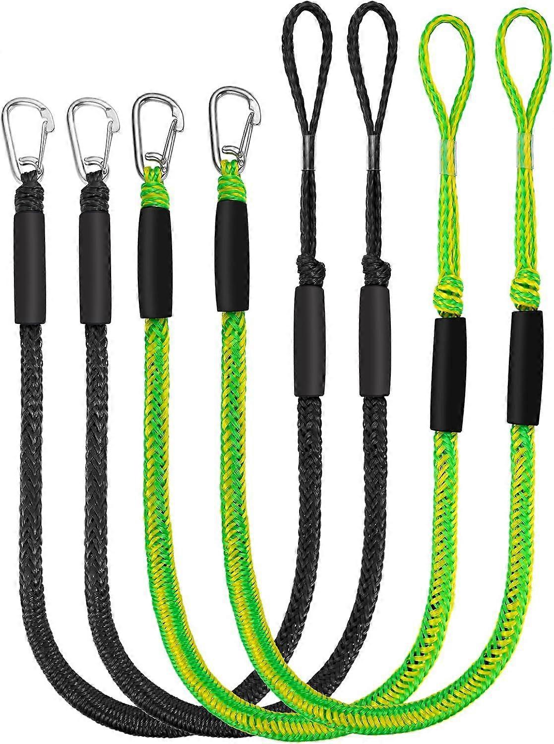 4 Feet Bungee Dock Lines for Boats, Heavy Duty Mooring Rope with Stainless Steel