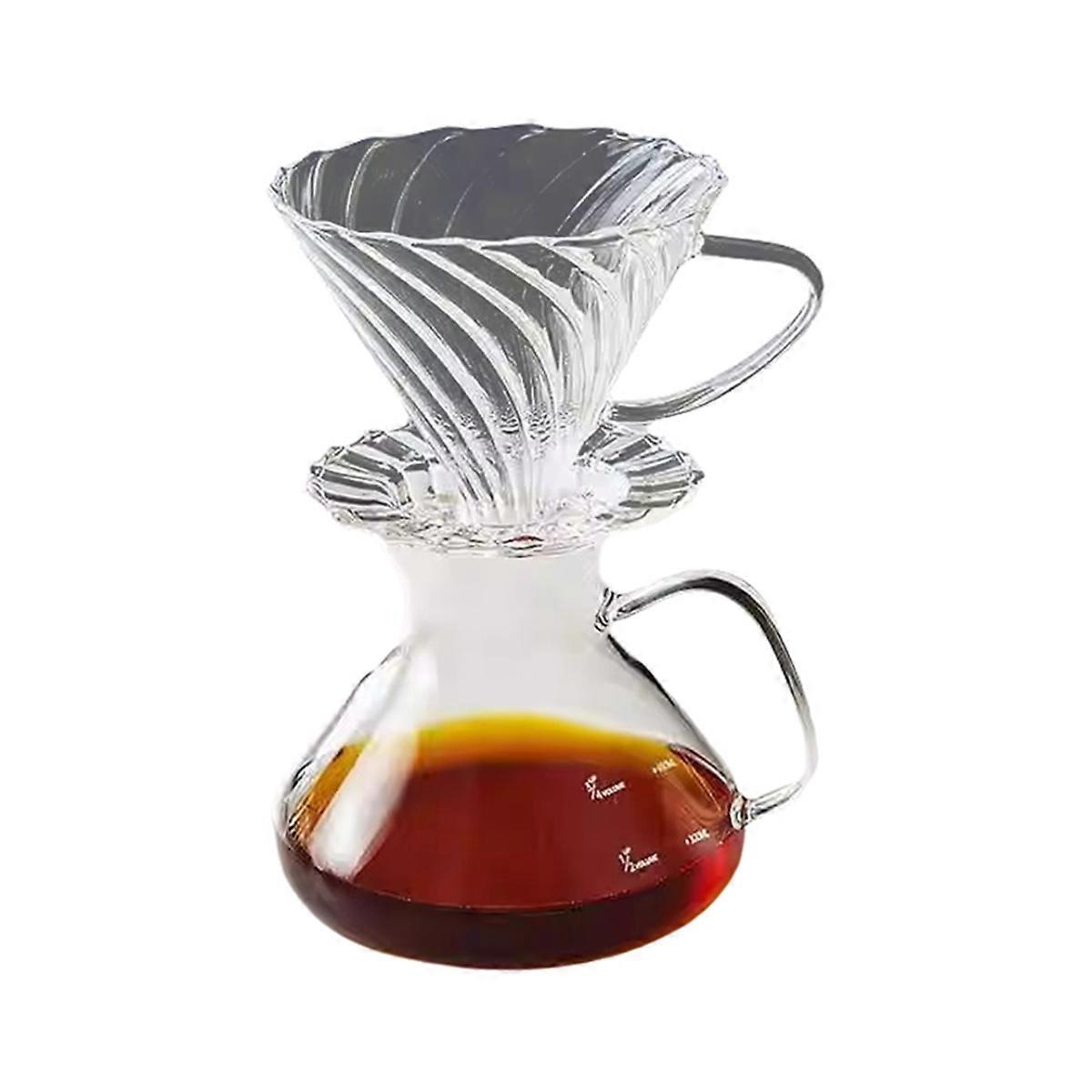 Pour over Coffee Maker Set Coffee Sharing Pot with Scale with Filter Cup for Home or Office 450ML