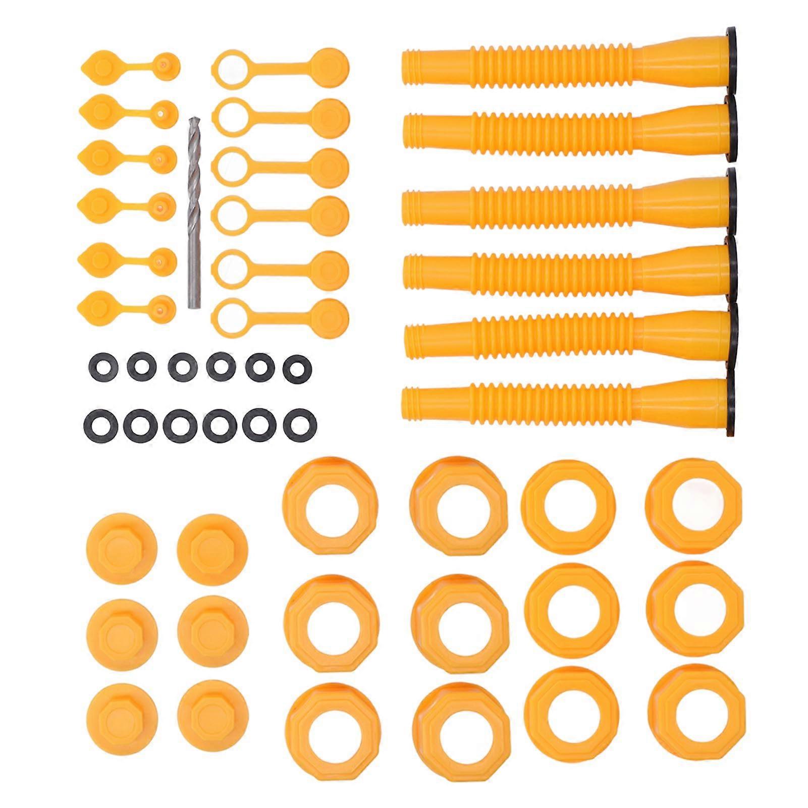 6-Pack HDPE Flexible Gas Can Spout Replacement Nozzle Kit