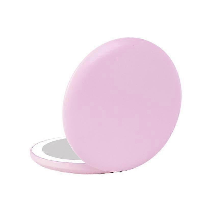 portable foldable led makeup mirror small round handheld