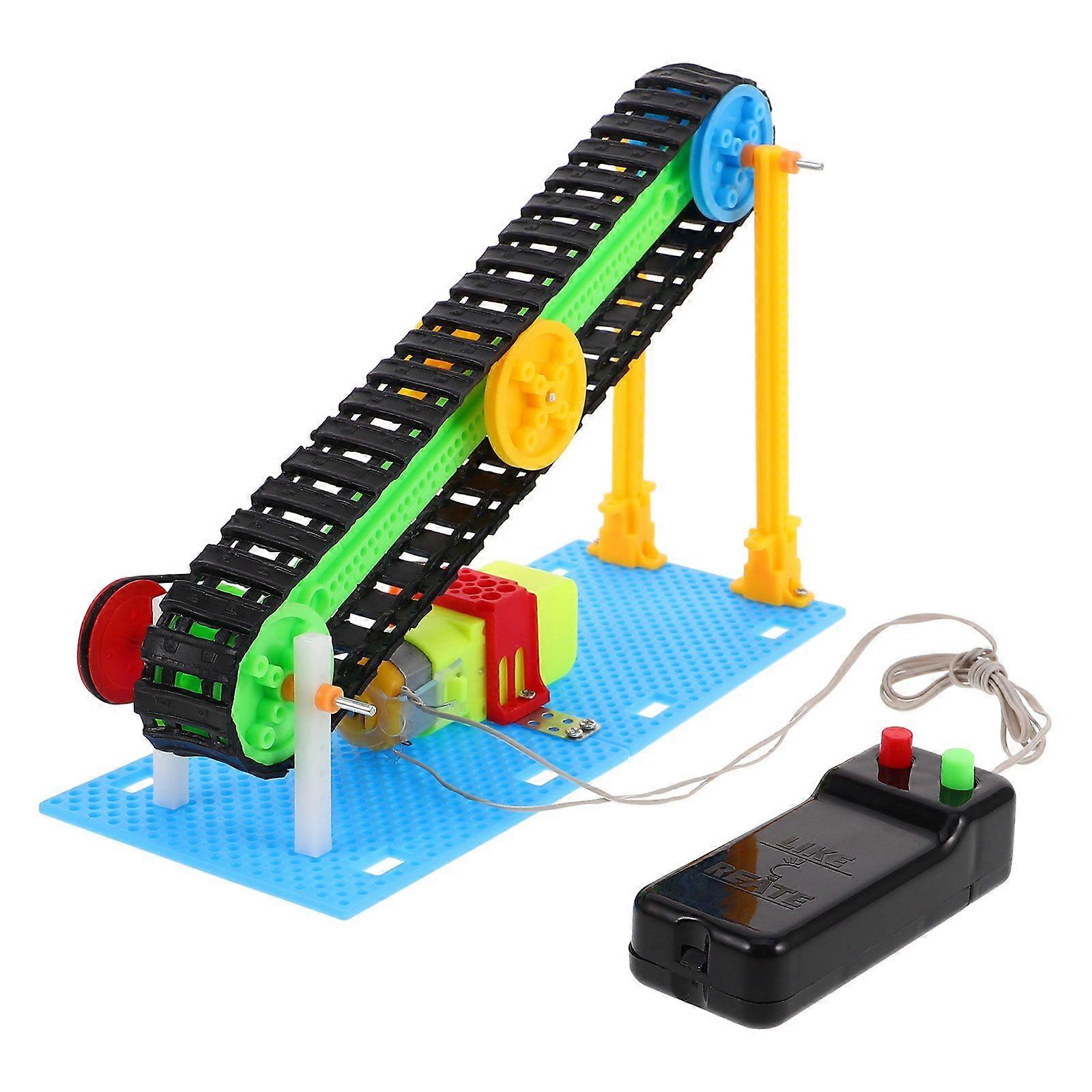 DIY Conveyor Belt STEM Kit for Kids, Science Experiment Toy DC Motor Educational Electronic Learning Kit for Boys and Girls for STEM Projects