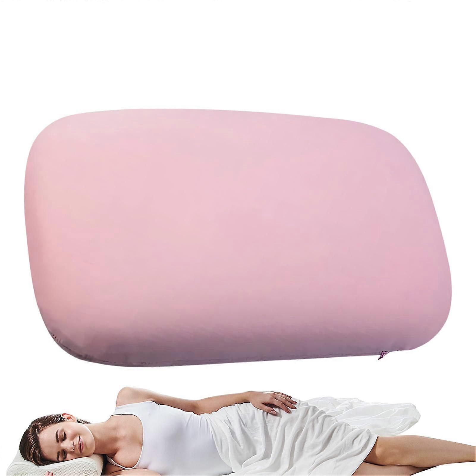 Portable Pillow Memory Foam Travel Headrest - Lightweight Ergonomic Pillow For Flight Camping Home - Pink