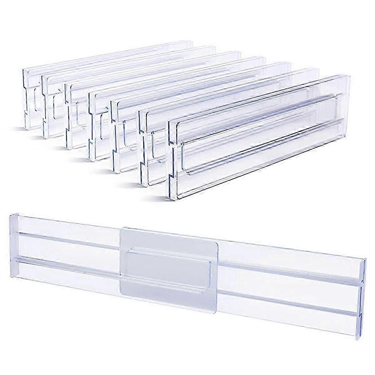 8PCS Drawer Dividers Organizer Adjustable Cabinet Storage