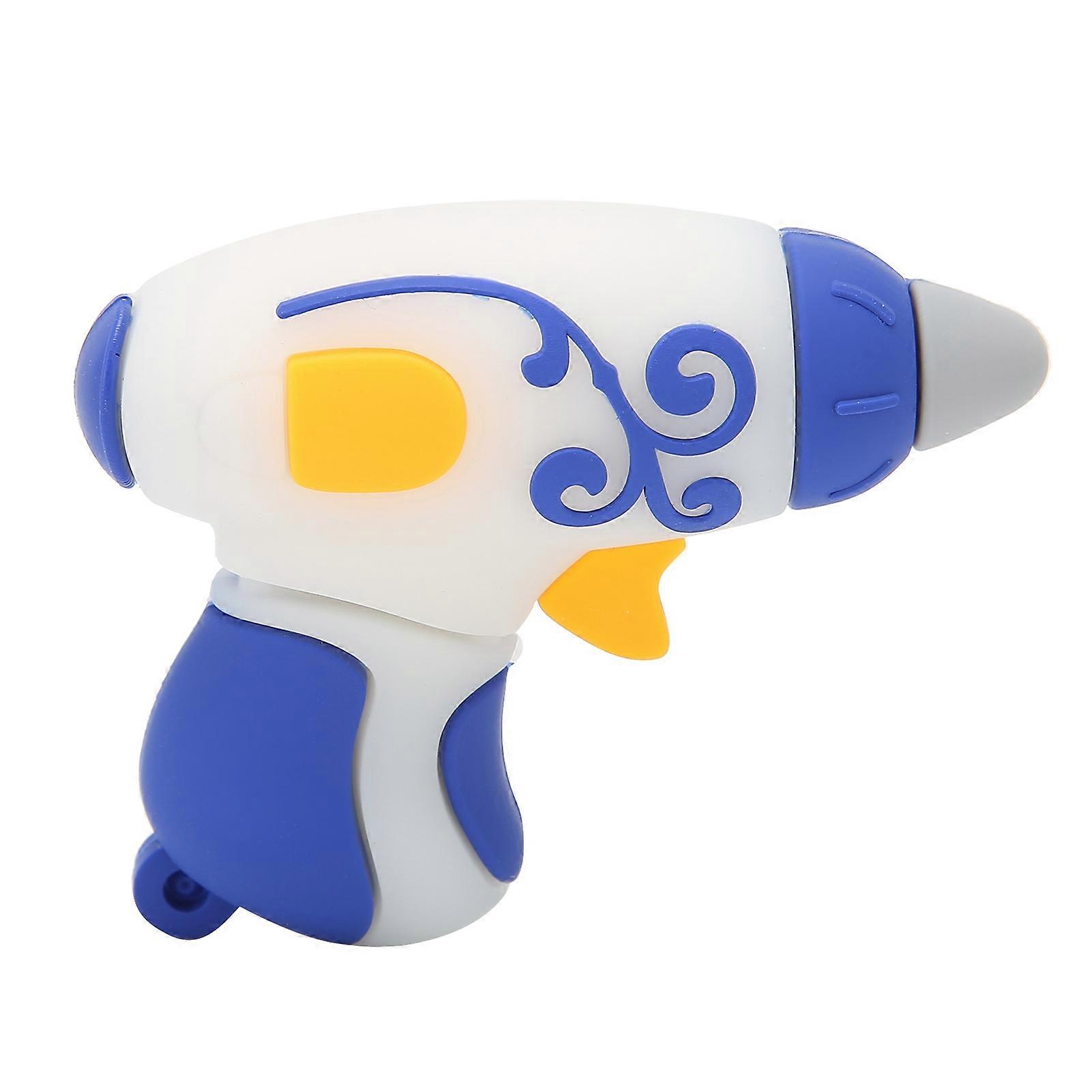 128GB Cartoon 3D Pistol USB Flash Drive Blue Data Storage