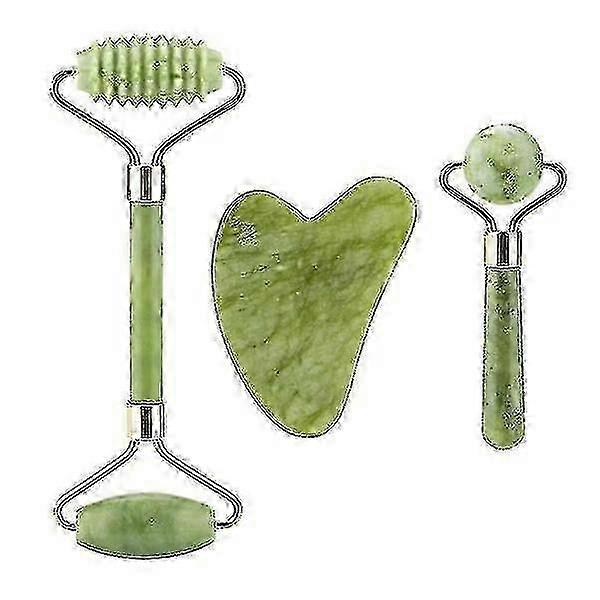 Facial Massage Roller Guasha Kit with Double Jade Stone Heads