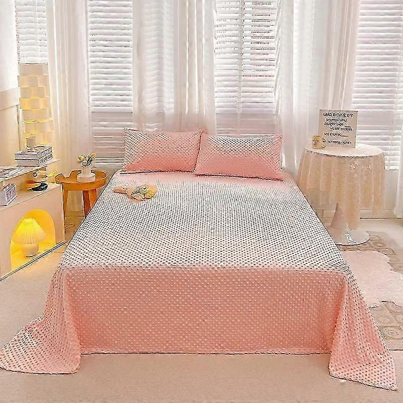 Solid Bed Sheet Warm Velvet Fleece Bedding Flat Sheet Lightweight Bed Blanket