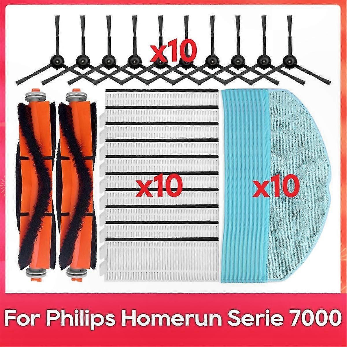 HEPA Filter Main Side Brush Mop for Robotic Vacuum Cleaner-Compatible with Select Models