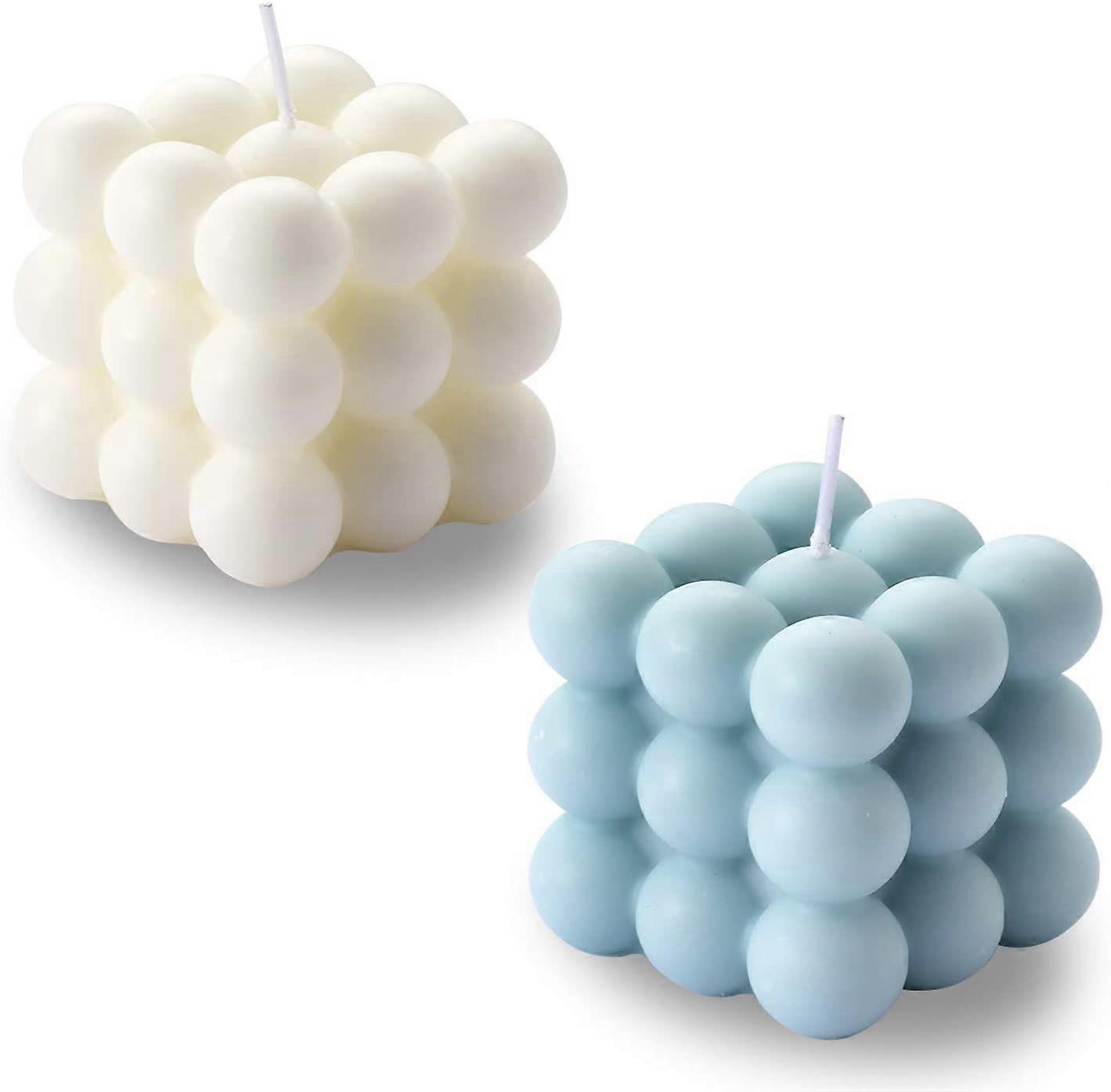 2pcs Cube Soy Wax Bubble Candles, Scented Home Decor Set